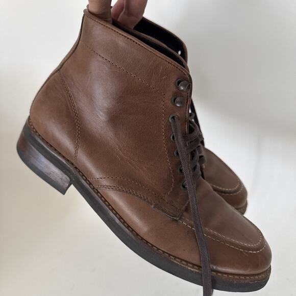 Thursday Diplomat Moc Toe Brown Nubuck Lace Up Boots Men\'s Size 10.5 Leather